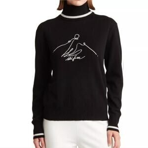 360Cashmere Black Alabaster Summit Cashmere Turtleneck Sweater S